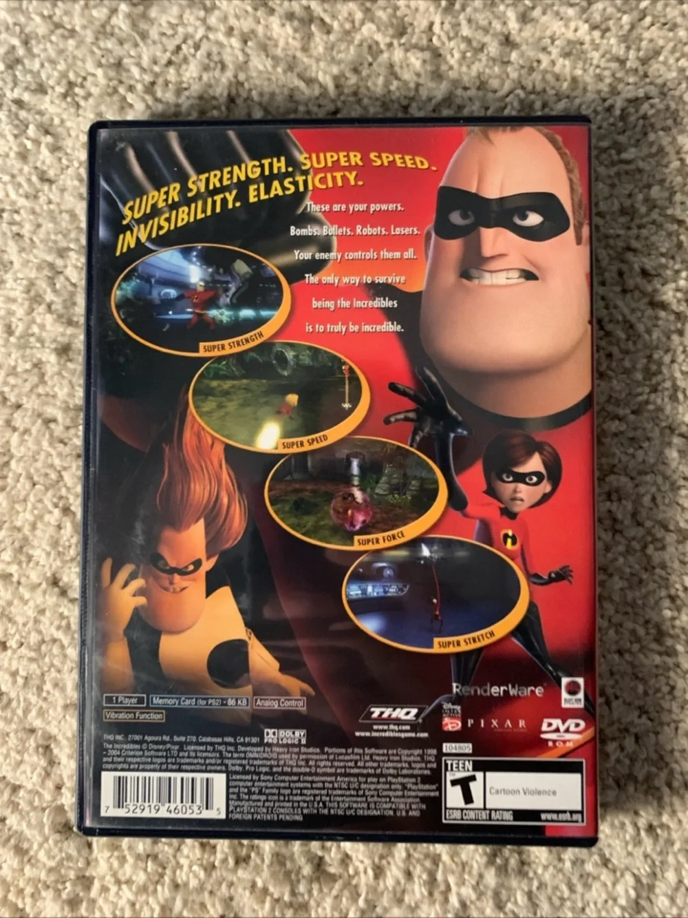 The Incredibles PS2 Complete CIB Tested w Manual
